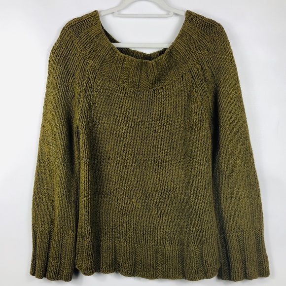 Free People Sweaters - FREE PEOPLE | Women Army Green Knit Cowl Sweater